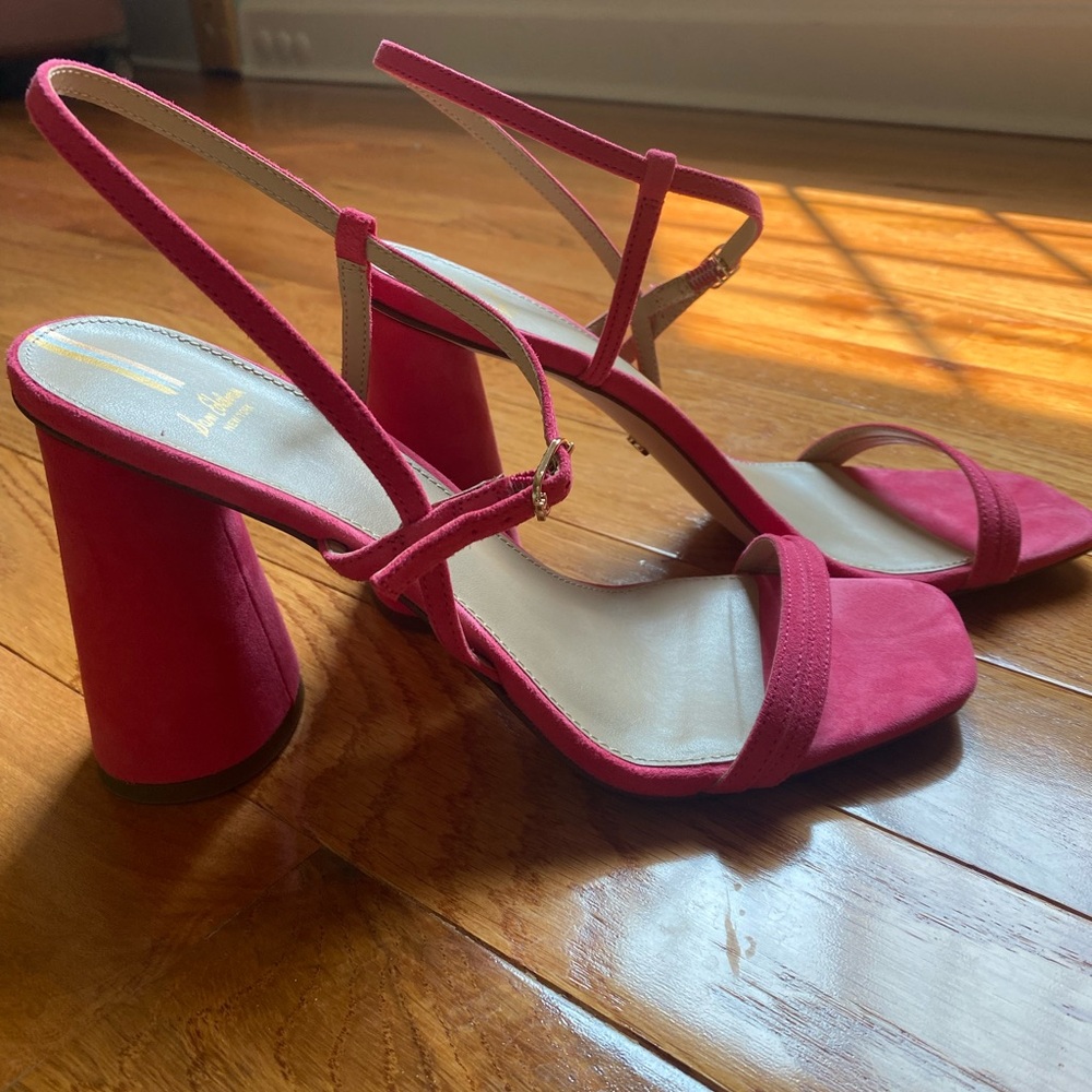 Sam Edelman Pink Heels with Block Heel and Ankle Strap
